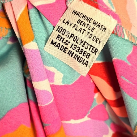 Southern Frock Womens S Maxi Dress Strappy Pink Aqua Tropical Resort Beach Vacay - Picture 6 of 8